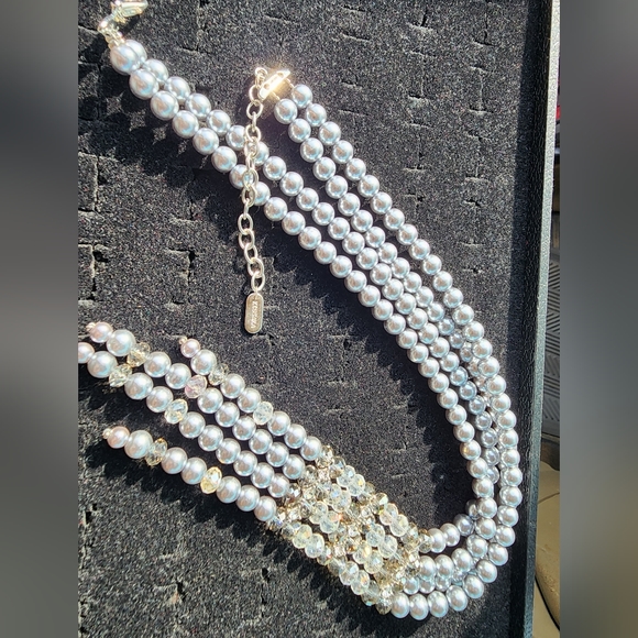 Kissaka Jewelry Vintage Kissaka Faux Pearl Clear Glass Bead